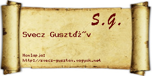 Svecz Gusztáv névjegykártya